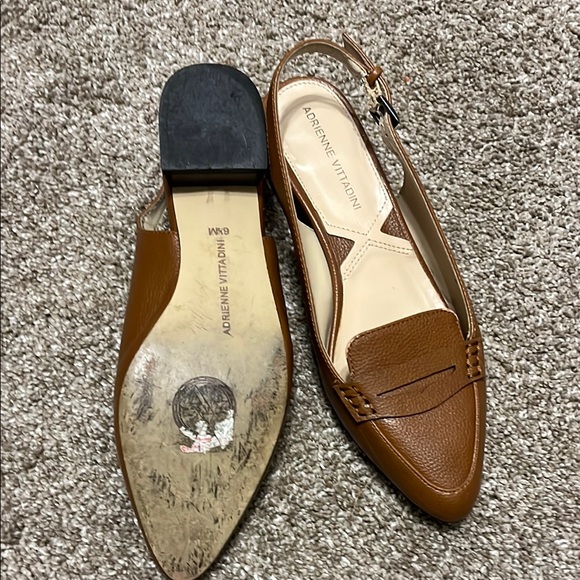 Adrienne Vittadini Brown Women's Slingback Loafers - Picture 3 of 4